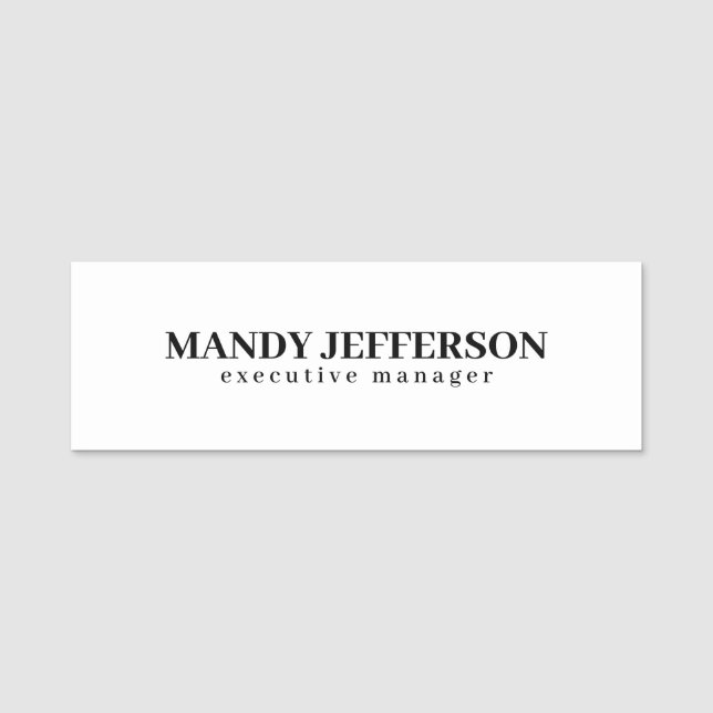 Beruflicher, moderner Minimalname Namensschild (Vorderseite)