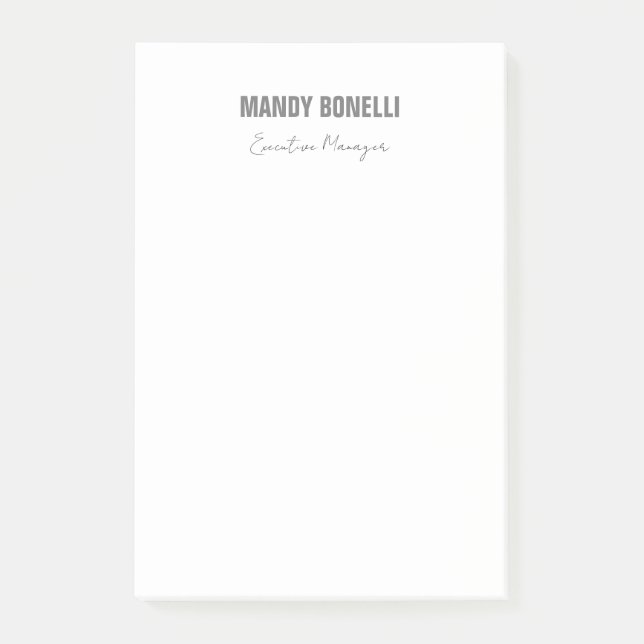 Beruflicher, moderner Minimalname Post-it Klebezettel (Vorderseite)