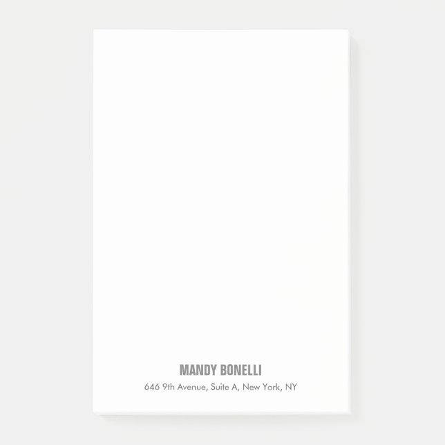 Beruflicher, moderner Minimalname Post-it Klebezettel (Vorderseite)