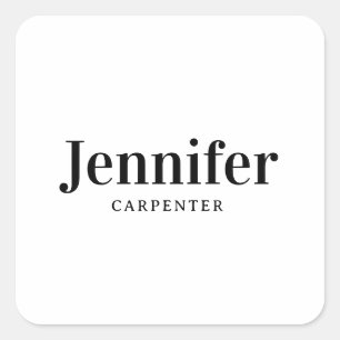 Beruflicher, moderner Minimalname Quadratischer Aufkleber