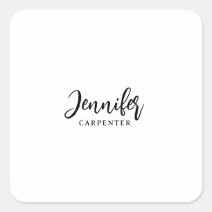 Beruflicher, moderner Minimalname Quadratischer Aufkleber
