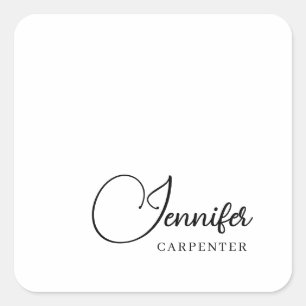 Beruflicher, moderner Minimalname Quadratischer Aufkleber