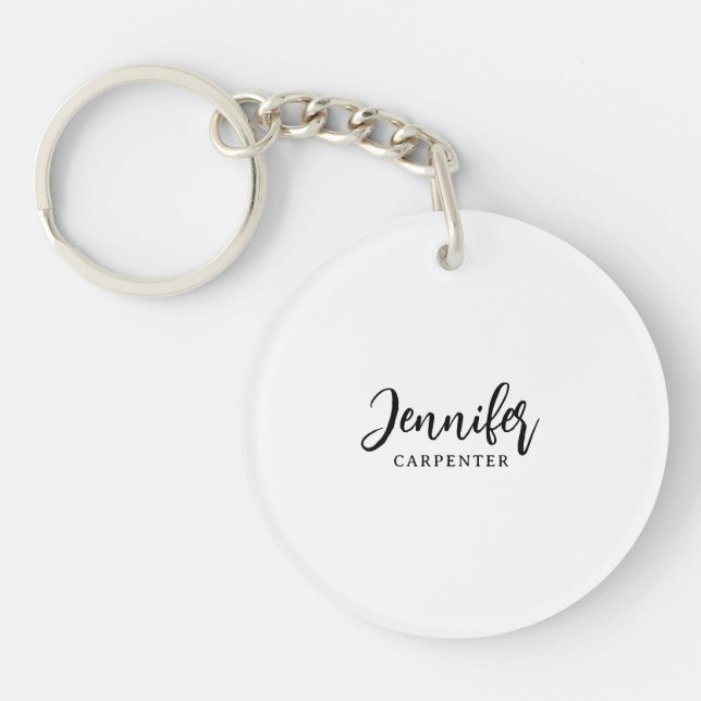 Beruflicher, moderner Minimalname Schlüsselanhänger (Vorderseite)