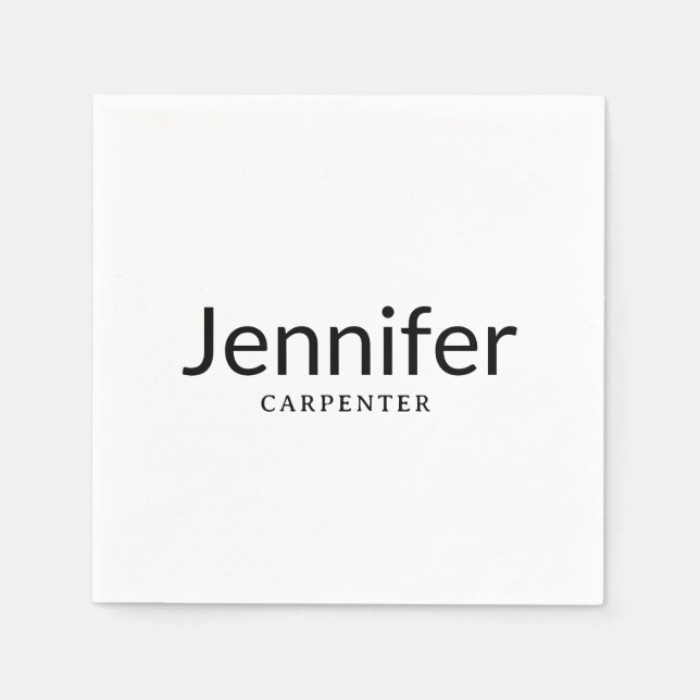 Beruflicher, moderner Minimalname Serviette (Vorderseite)