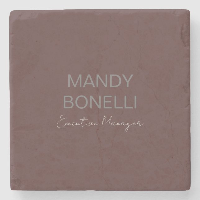 Beruflicher, moderner Minimalname Steinuntersetzer (Vorderseite)