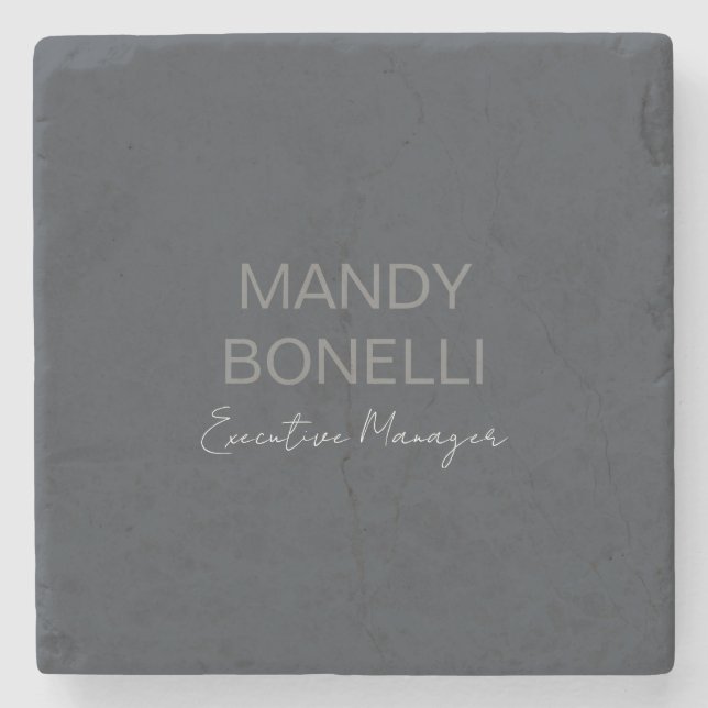 Beruflicher, moderner Minimalname Steinuntersetzer (Vorderseite)