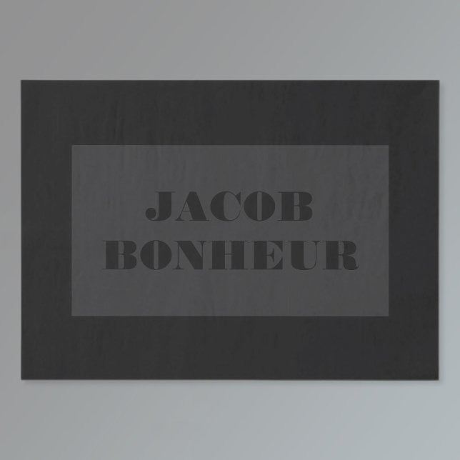 Beruflicher moderner Name | Dunkelgrau und schwarz Seidenpapier (Von Creator hochgeladen)