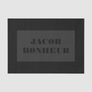 Beruflicher moderner Name   Dunkelgrau und schwarz Seidenpapier