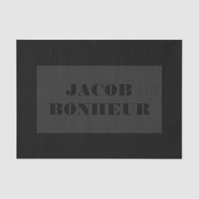 Beruflicher moderner Name | Dunkelgrau und schwarz Seidenpapier (Vorderseite)