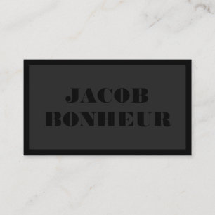 Beruflicher moderner Name   Dunkelgrau und schwarz Visitenkarte
