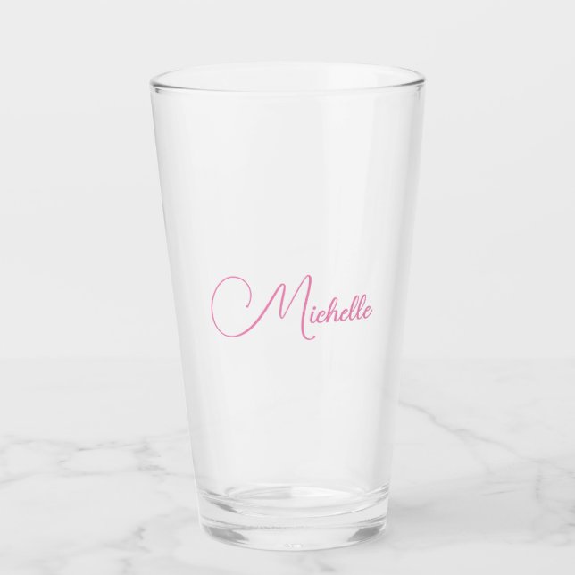 Beruflicher moderner Name für Handschrift in Rosa  Glas (Vorderseite)