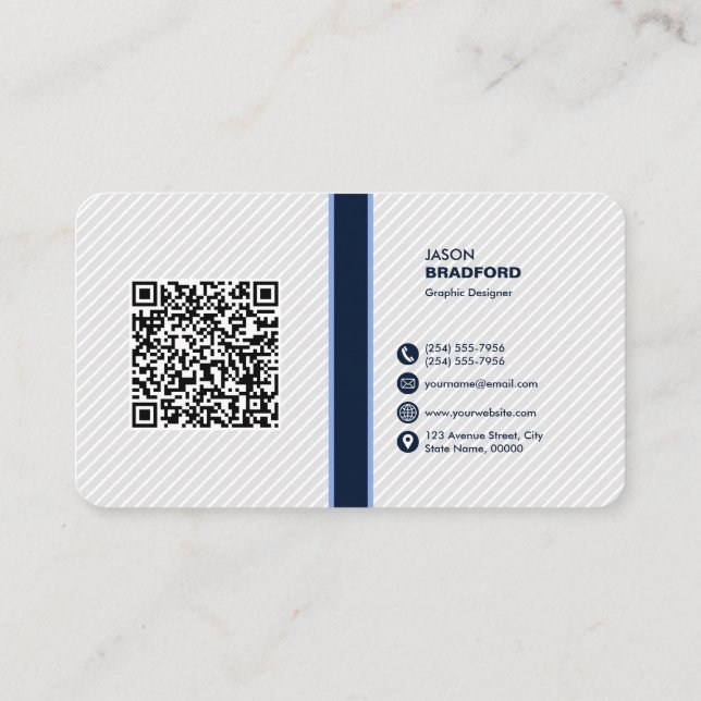 Beruflicher moderner QR-Code kundenspezifisch Pers Visitenkarte (Rückseite)