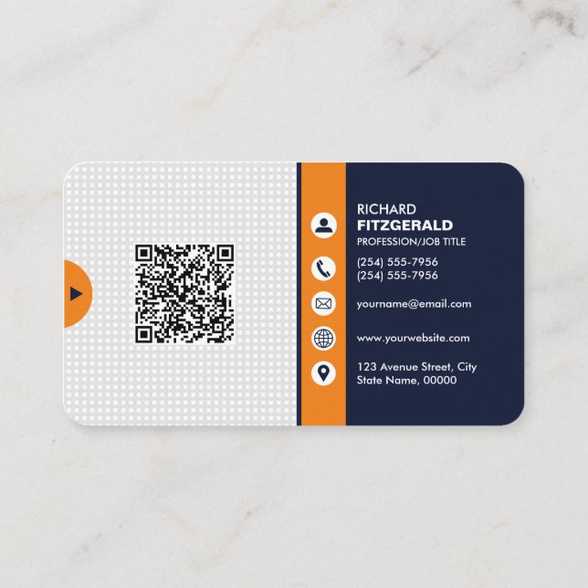 Beruflicher moderner QR-Code kundenspezifisch Pers Visitenkarte (Rückseite)