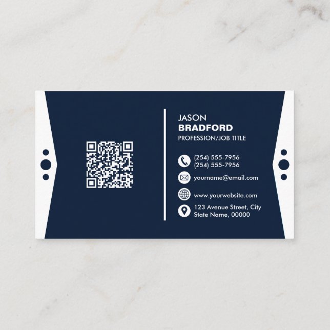 Beruflicher, moderner QR-Code Personalisiert Visitenkarte (Rückseite)