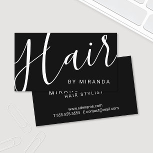 Beruflicher moderner Schwarzweiss-Haar-Stylist Visitenkarte