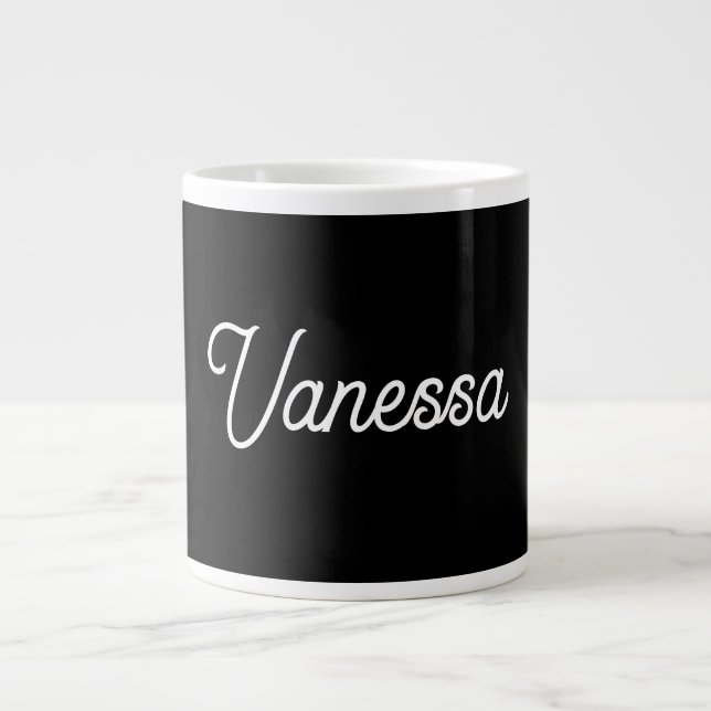 Beruflicher Name der Handschrift in schwarz Jumbo-Tasse (Vorderseite)