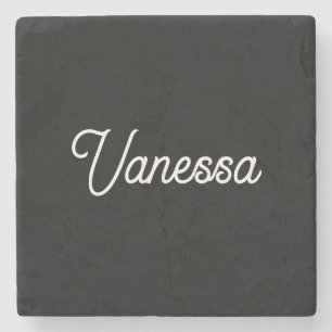 Beruflicher Name der Handschrift in schwarz Steinuntersetzer