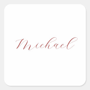 Beruflicher Name der Schrift minimalistisch modern Quadratischer Aufkleber