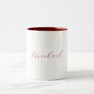 Beruflicher Name der Schrift minimalistisch modern Zweifarbige Tasse