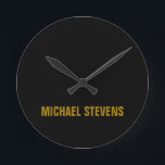 Beruflicher Name der schwarzen Farbe Runde Wanduhr<br><div class="desc">Diese Vorlage ist ideal für diejenigen,  die ein stilvolles,  einfaches und dennoch auffälliges Design gewollt haben.</div>