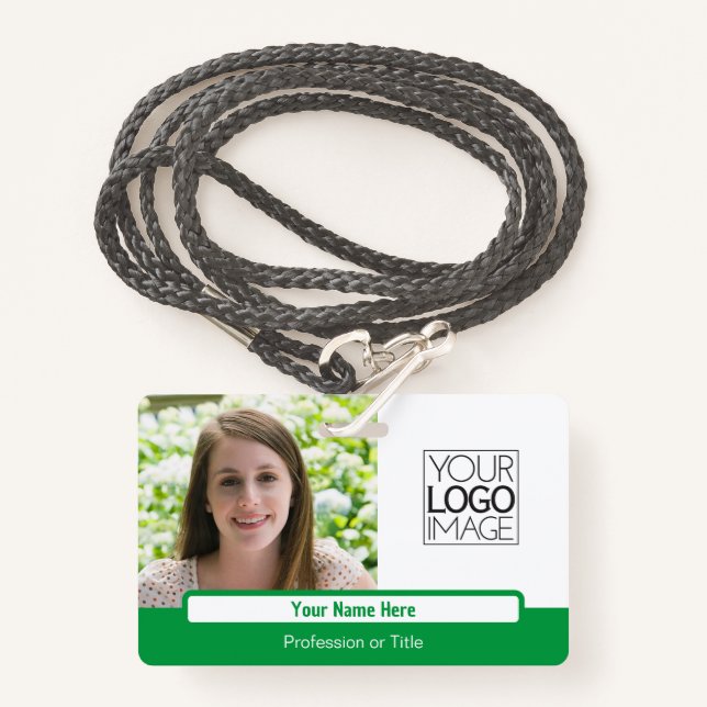 Beruflicher Name des Fotos grünen Blockes Ausweis (Vorderseite mit Schlüsselband)