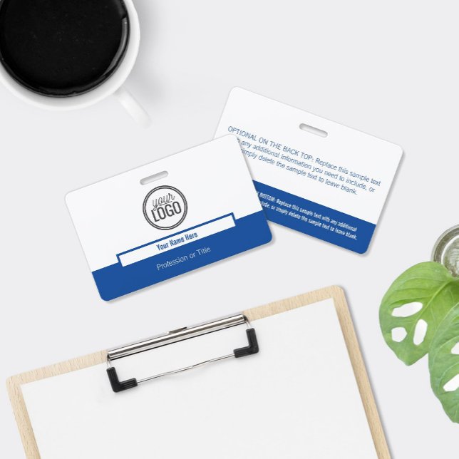 Beruflicher Name des modernen blauen Farbblocks Ausweis (Von Creator hochgeladen)