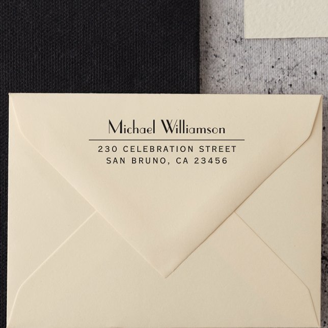 Beruflicher Name und Rücksendeadresse Personalisie Permastempel (Rubber Stamp Mock-up)