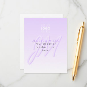 Beruflicher Name und Slogan   Helllila Begleitkarte