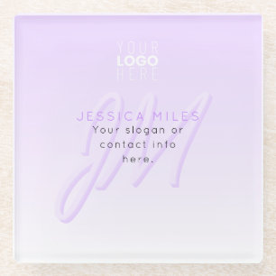 Beruflicher Name und Slogan Helllila Glasuntersetzer