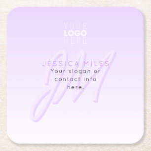 Beruflicher Name und Slogan Helllila Rechteckiger Pappuntersetzer