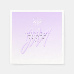 Beruflicher Name und Slogan Helllila Serviette