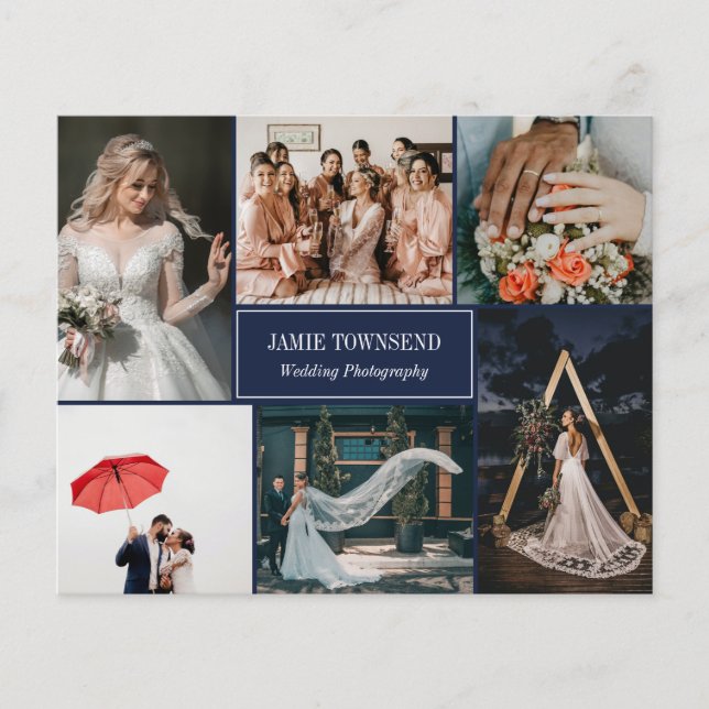 Beruflicher Navy-Foto Collage Fotograf Flyer (Vorne)