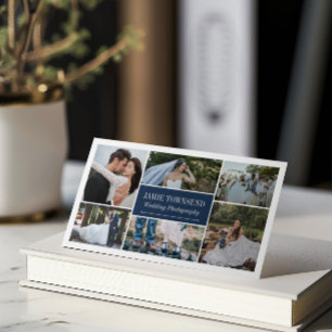 Beruflicher Navy-Foto Collage Fotograf Visitenkarte