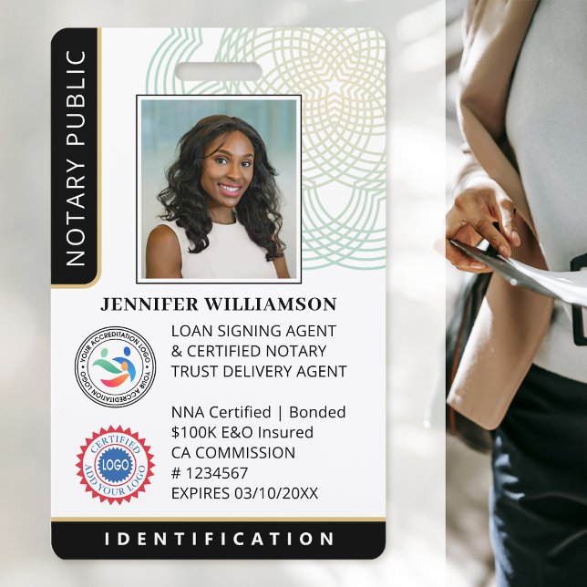 Beruflicher Notar Public Foto QR Code ID Black Ausweis (Von Creator hochgeladen)