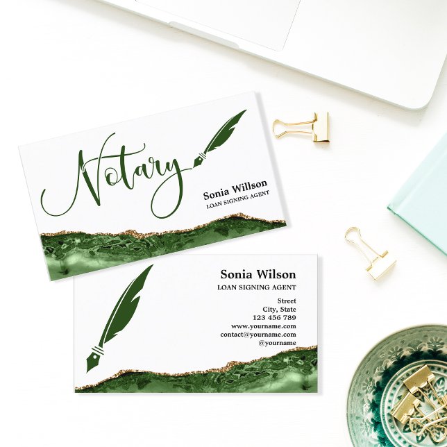 Beruflicher Notar-Signaturvertrag Agent Black Gold Visitenkarte (Von Creator hochgeladen)