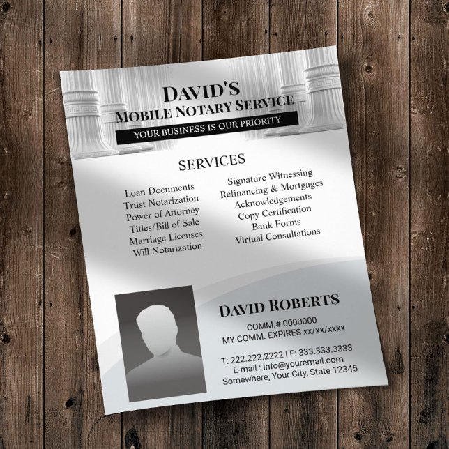 Beruflicher Notar Signierung Agent Custom Foto Fly Flyer (Von Creator hochgeladen)