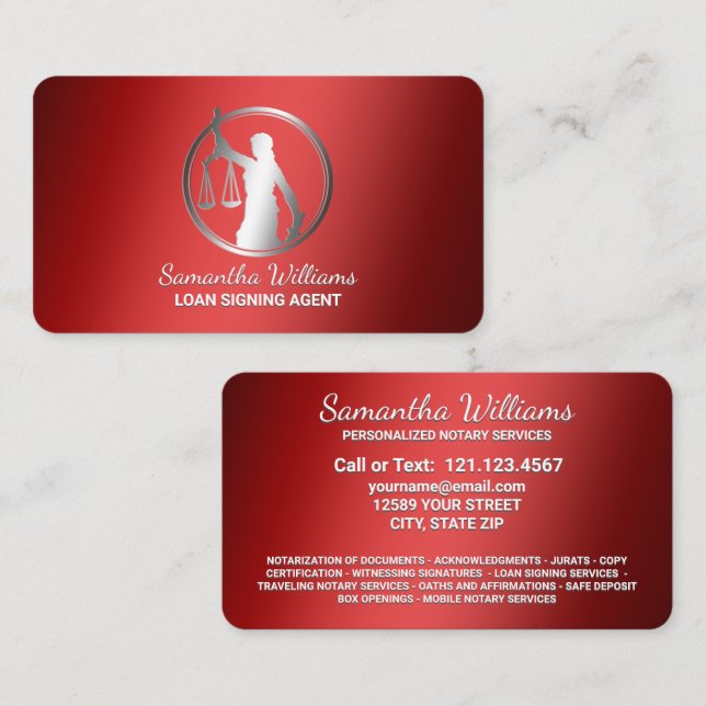 Beruflicher Notar Visitenkarte (Vorne/Hinten)