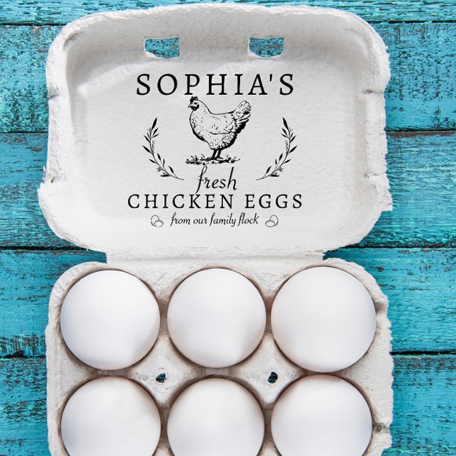 Beruflicher Personalisierter Unternehmensname mit  Gummistempel (Personalized business name egg stamp for egg lovers)