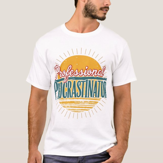 Beruflicher Procrastinator Retro T - Shirt Funny (Vorderseite)