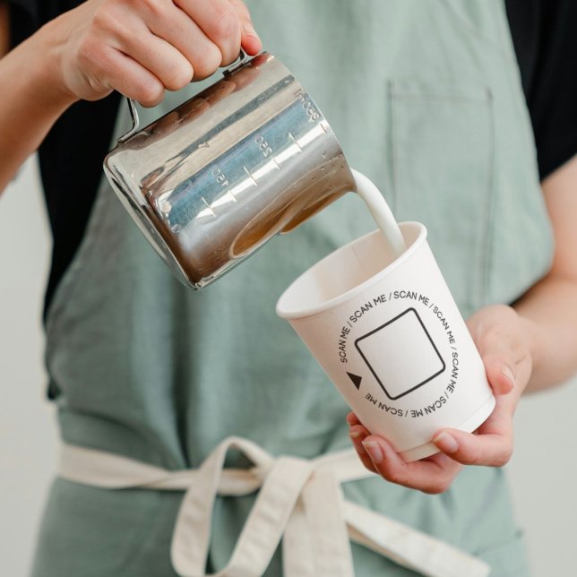 Beruflicher QR-Code Barista Pappbecher (Von Creator hochgeladen)
