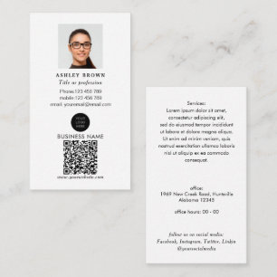 Beruflicher QR-Code Einfaches Anwesen Foto Visitenkarte