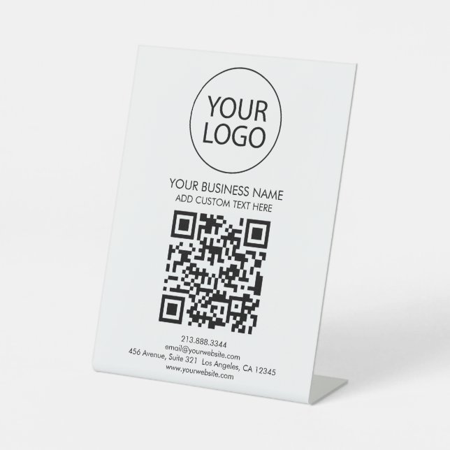 Beruflicher QR-Code-Firmenlogo Sockelschild (Vorderseite)