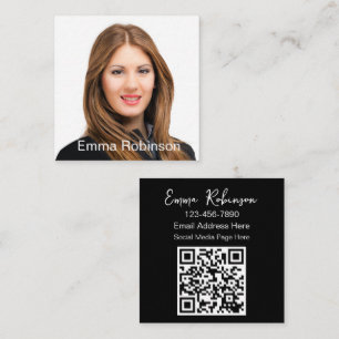 Beruflicher QR-Code Foto Kontakt Business Cards Quadratische Visitenkarte
