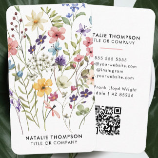 Beruflicher QR-Code für elegante Wildblume Visitenkarte
