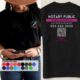 Beruflicher QR-Code für Notare in Schwarz-Rosa T-Shirt