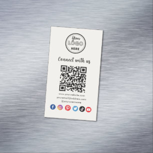 Beruflicher QR-Code in Verbindung mit unseren Soci Magnetische Visitenkarte