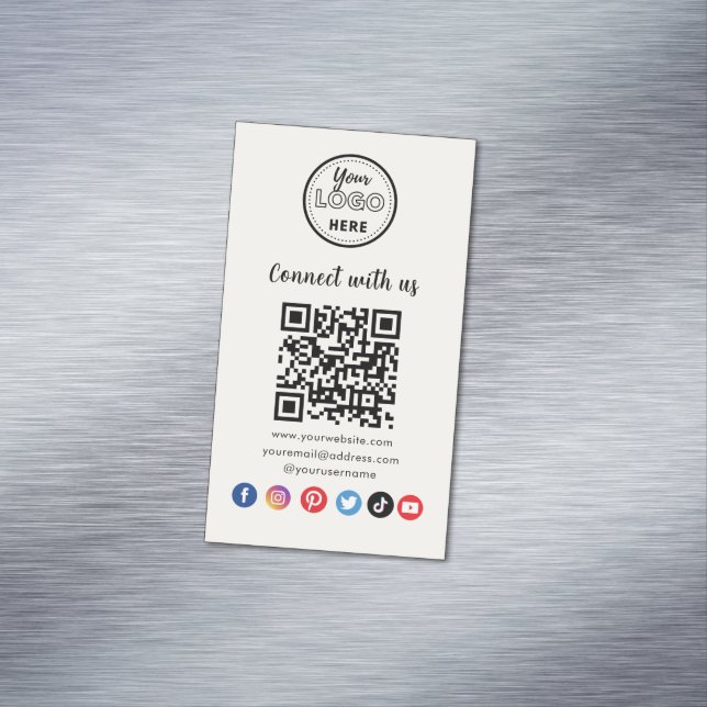 Beruflicher QR-Code in Verbindung mit unseren Soci Magnetische Visitenkarte (Beispiel)