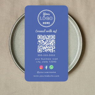 Beruflicher Qr Code Instagramm Facebook Logo Blau Visitenkarte