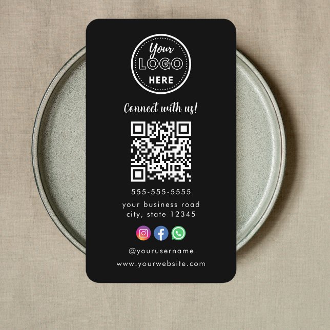 Beruflicher Qr-Code Instagramm Facebook-Logo Schwa Visitenkarte (Von Creator hochgeladen)