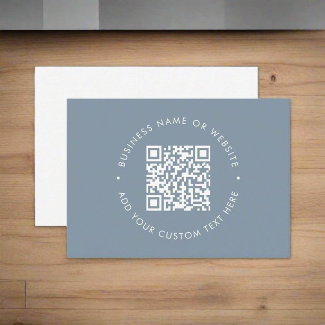 Beruflicher QR-Code l Promotional Dusty Blue Visitenkarte (Von Creator hochgeladen)